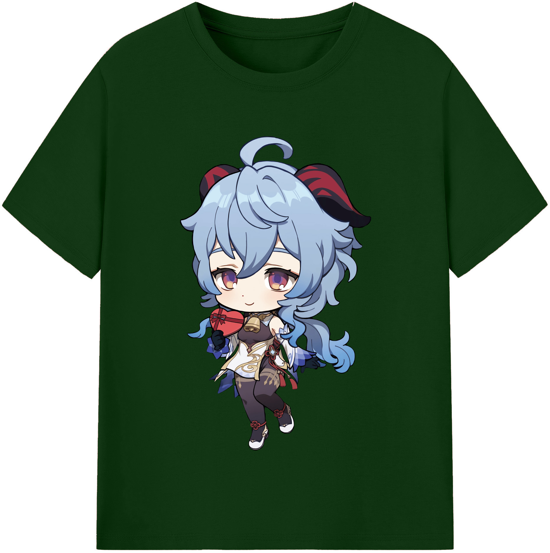 げんし神 甘雨 かんう genshin Ganyu 綿100％半袖Tシャツ（フロントプリント）